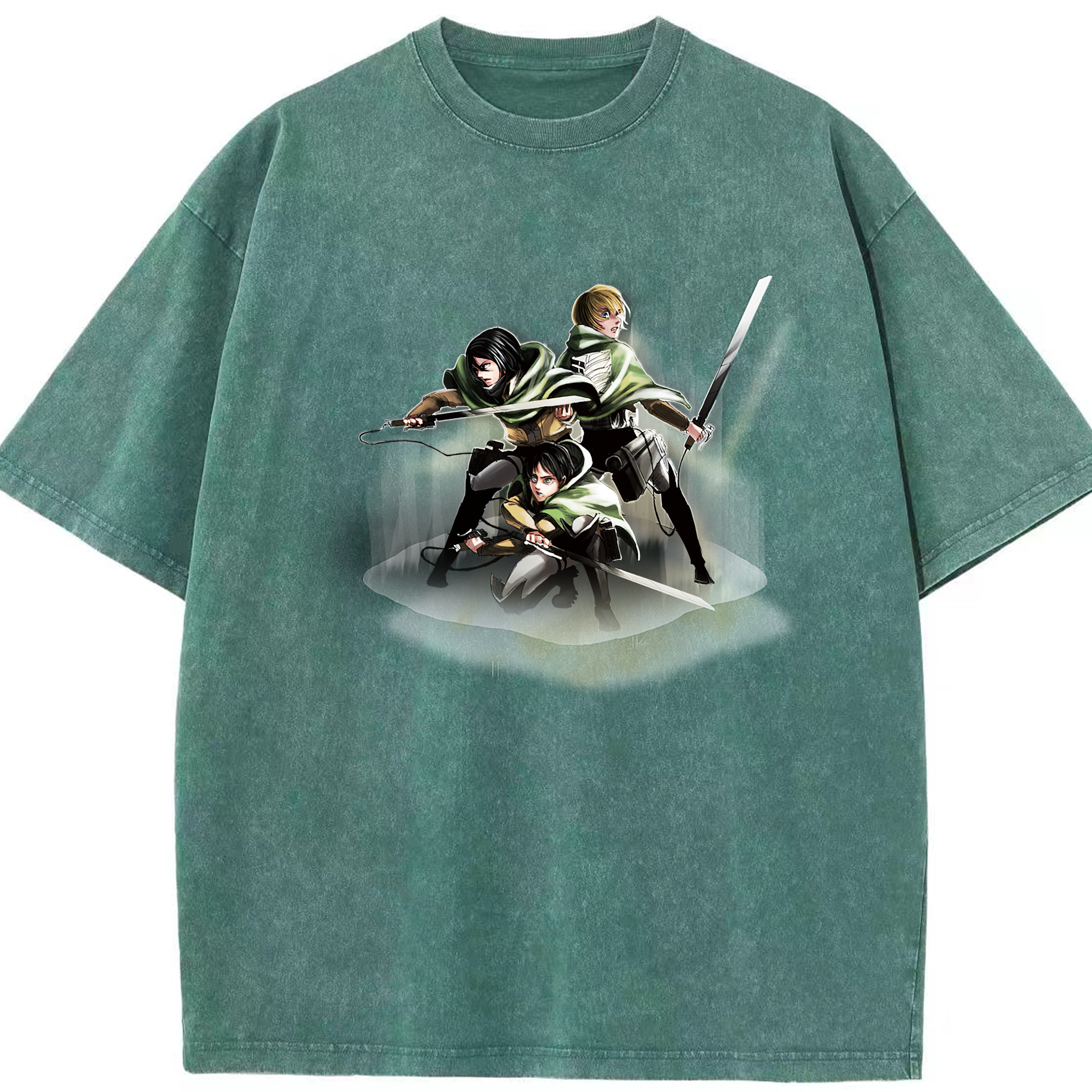 （画像用） 進撃の巨人 Attack on Titan 綿100% ヴィンテージ風 半袖Tシャツ（フロントプリント）